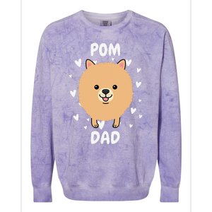 Pom Pomeranian Dad Papa Daddy Pa Father For Father’s Day Colorblast Crewneck Sweatshirt