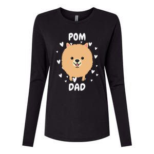 Pom Pomeranian Dad Papa Daddy Pa Father For Father’s Day Womens Cotton Relaxed Long Sleeve T-Shirt