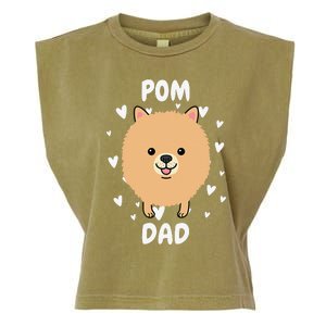 Pom Pomeranian Dad Papa Daddy Pa Father For Father’s Day Garment-Dyed Women's Muscle Tee