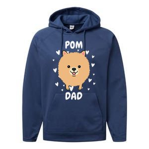 Pom Pomeranian Dad Papa Daddy Pa Father For Father’s Day Performance Fleece Hoodie