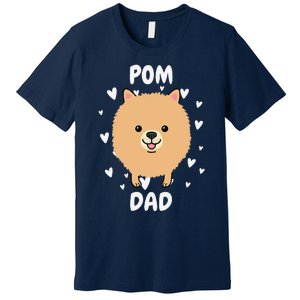 Pom Pomeranian Dad Papa Daddy Pa Father For Father’s Day Premium T-Shirt