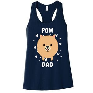 Pom Pomeranian Dad Papa Daddy Pa Father For Father’s Day Women's Racerback Tank