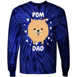 Pom Pomeranian Dad Papa Daddy Pa Father For Father’s Day Tie-Dye Long Sleeve Shirt