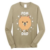 Pom Pomeranian Dad Papa Daddy Pa Father For Father’s Day Long Sleeve Shirt