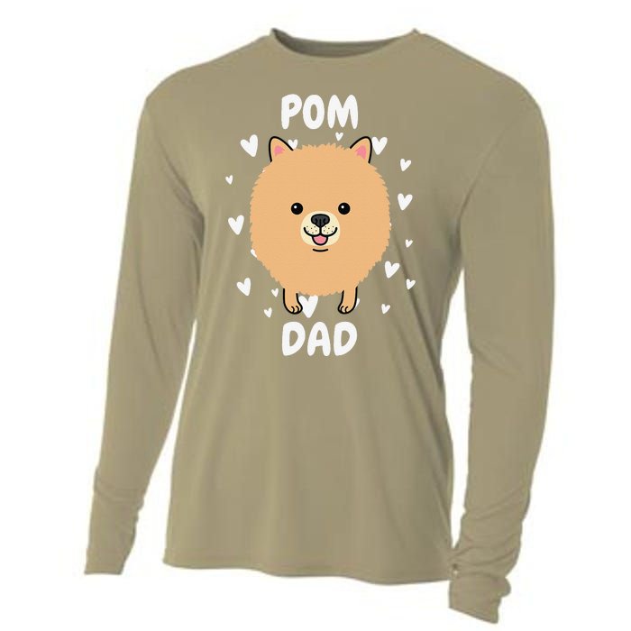 Pom Pomeranian Dad Papa Daddy Pa Father For Father’s Day Cooling Performance Long Sleeve Crew