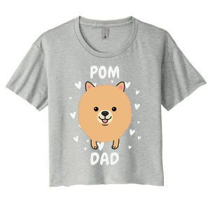 Pom Pomeranian Dad Papa Daddy Pa Father For Father’s Day Women's Crop Top Tee