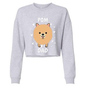 Pom Pomeranian Dad Papa Daddy Pa Father For Father’s Day Cropped Pullover Crew