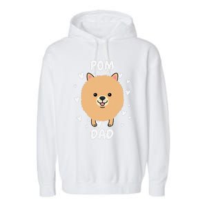 Pom Pomeranian Dad Papa Daddy Pa Father For Father’s Day Garment-Dyed Fleece Hoodie