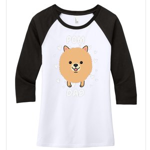 Pom Pomeranian Dad Papa Daddy Pa Father For Father’s Day Women's Tri-Blend 3/4-Sleeve Raglan Shirt