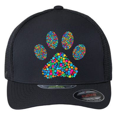 Paw Paw Dog Dot Day International Dot Day Polka Dot Gift Flexfit Unipanel Trucker Cap