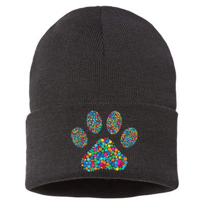 Paw Paw Dog Dot Day International Dot Day Polka Dot Gift Sustainable Knit Beanie