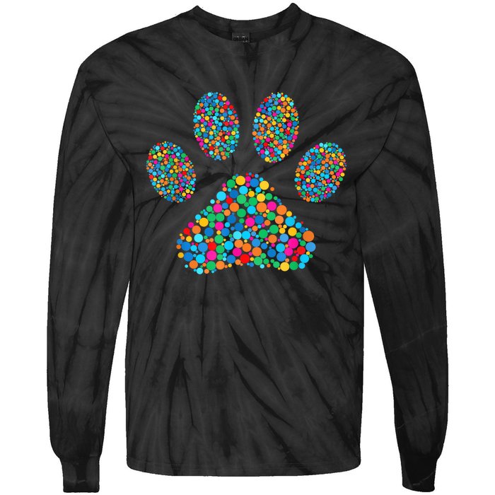 Paw Paw Dog Dot Day International Dot Day Polka Dot Gift Tie-Dye Long Sleeve Shirt