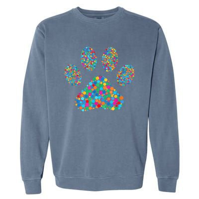 Paw Paw Dog Dot Day International Dot Day Polka Dot Gift Garment-Dyed Sweatshirt