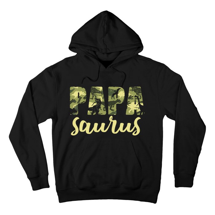 Papasaurus Papa Dinosaur Camo Family Matching Funny Hoodie