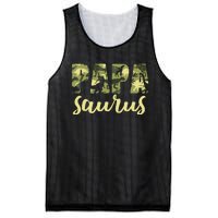 Papasaurus Papa Dinosaur Camo Family Matching Funny Mesh Reversible Basketball Jersey Tank