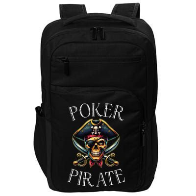 Poker Pirate Design Poker Funnyfunny Poker Player Impact Tech Backpack