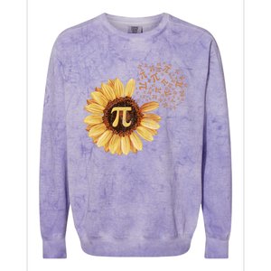 Pi Pi Day Sunflower Attire Math Funny Gift Colorblast Crewneck Sweatshirt