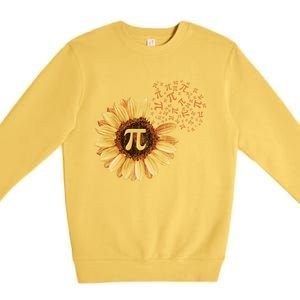 Pi Pi Day Sunflower Attire Math Funny Gift Premium Crewneck Sweatshirt