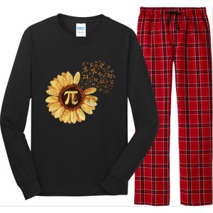 Pi Pi Day Sunflower Attire Math Funny Gift Long Sleeve Pajama Set