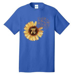 Pi Pi Day Sunflower Attire Math Funny Gift Tall T-Shirt