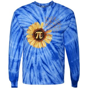 Pi Pi Day Sunflower Attire Math Funny Gift Tie-Dye Long Sleeve Shirt