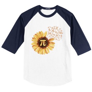 Pi Pi Day Sunflower Attire Math Funny Gift Baseball Sleeve Shirt