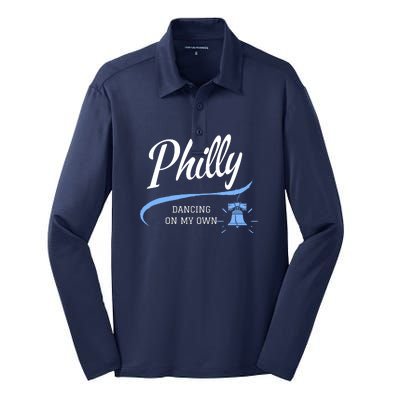 Philadelphia Philly Dancing On My Own Philadelphia Baseball Silk Touch Performance Long Sleeve Polo