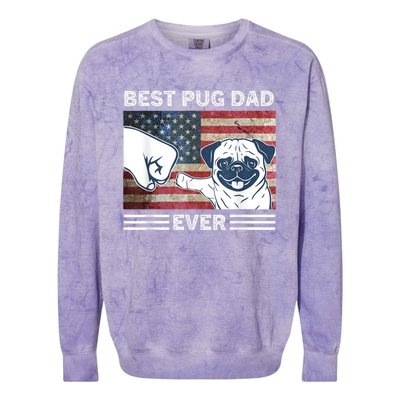 Proud Pug Dad: Celebrating The 4th Of July With Man's Best Friend Colorblast Crewneck Sweatshirt