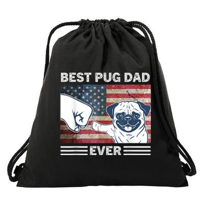 Proud Pug Dad: Celebrating The 4th Of July With Man's Best Friend Drawstring Bag