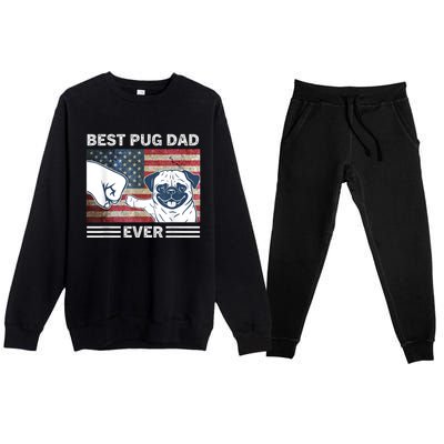 Proud Pug Dad: Celebrating The 4th Of July With Man's Best Friend Premium Crewneck Sweatsuit Set