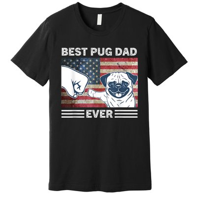 Proud Pug Dad: Celebrating The 4th Of July With Man's Best Friend Premium T-Shirt