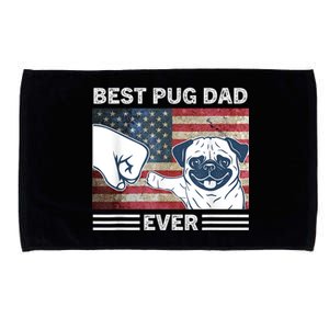 Proud Pug Dad: Celebrating The 4th Of July With Man's Best Friend Microfiber Hand Towel