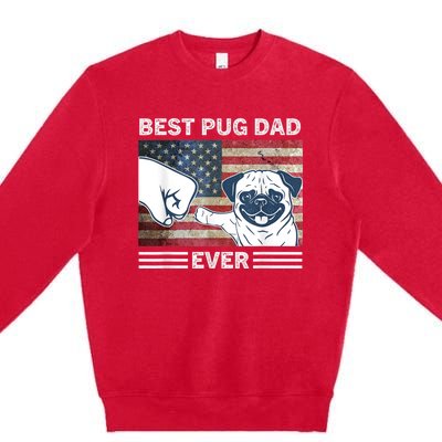 Proud Pug Dad: Celebrating The 4th Of July With Man's Best Friend Premium Crewneck Sweatshirt