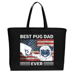 Proud Pug Dad: Celebrating The 4th Of July With Man's Best Friend Cotton Canvas Jumbo Tote