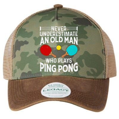 Ping Pong Design Dad Grandpa Table Tennis Player Legacy Tie Dye Trucker Hat