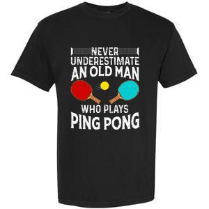 Ping Pong Design Dad Grandpa Table Tennis Player Garment-Dyed Heavyweight T-Shirt