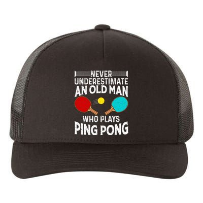 Ping Pong Design Dad Grandpa Table Tennis Player Yupoong Adult 5-Panel Trucker Hat