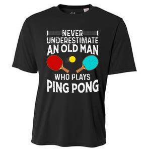 Ping Pong Design Dad Grandpa Table Tennis Player Cooling Performance Crew T-Shirt