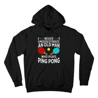 Ping Pong Design Dad Grandpa Table Tennis Player Hoodie