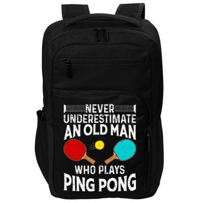 Ping Pong Design Dad Grandpa Table Tennis Player Impact Tech Backpack