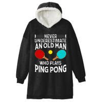 Ping Pong Design Dad Grandpa Table Tennis Player Hooded Wearable Blanket