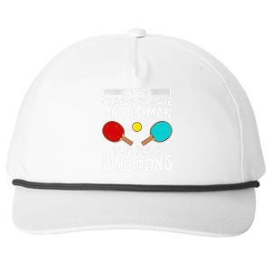 Ping Pong Design Dad Grandpa Table Tennis Player Snapback Five-Panel Rope Hat