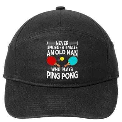 Ping Pong Design Dad Grandpa Table Tennis Player 7-Panel Snapback Hat