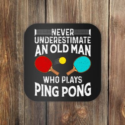 Ping Pong Design Dad Grandpa Table Tennis Player Coaster