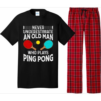 Ping Pong Design Dad Grandpa Table Tennis Player Pajama Set