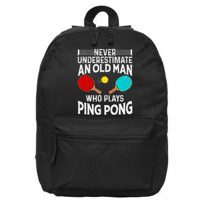 Ping Pong Design Dad Grandpa Table Tennis Player 16 in Basic Backpack