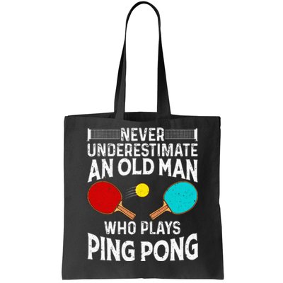 Ping Pong Design Dad Grandpa Table Tennis Player Tote Bag