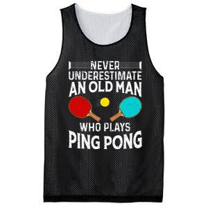 Ping Pong Design Dad Grandpa Table Tennis Player Mesh Reversible Basketball Jersey Tank