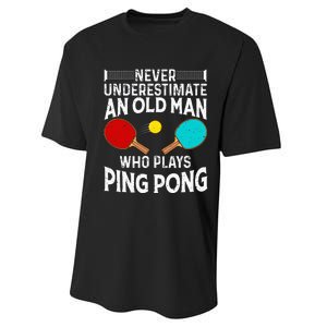 Ping Pong Design Dad Grandpa Table Tennis Player Performance Sprint T-Shirt