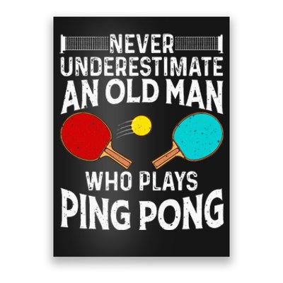 Ping Pong Design Dad Grandpa Table Tennis Player Poster